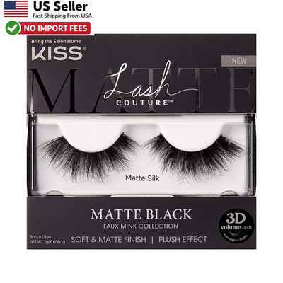 KISS Lash Couture Matte Black Faux Mink Matte Silk 14mm 3D Volume 1 Pair FROM US