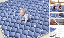 Premium Foam Baby Play Mats for Floor 74" X 50", Extra 74" x 50" Dream Blue