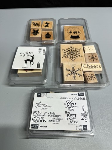 STAMPIN UP RUBBER STAMP SETS (17 Stamps) CHRISTMAS THEME Holiday Snowflake - Picture 2 of 3