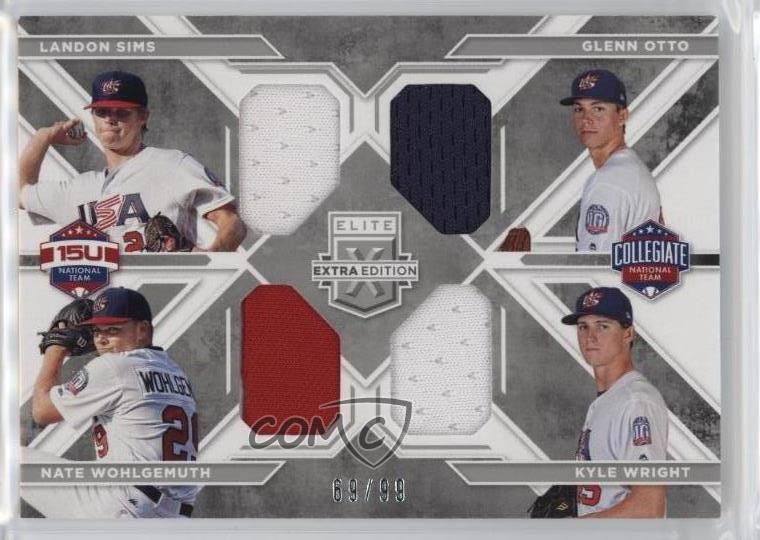 2016 Elite Extra Edition Silver 69/99 Kyle Wright Landon Sims Glenn Otto 0jd0