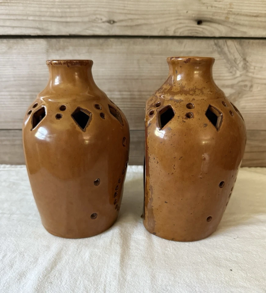 Apliques de vela de pared Two At Home America de cerámica marrón Starburst Foto 2 de 4