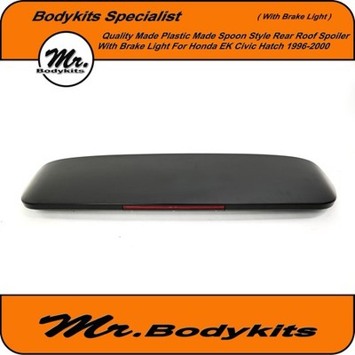 Spoon Style Rear Spoiler without Brake Light (Plastic) For Honda