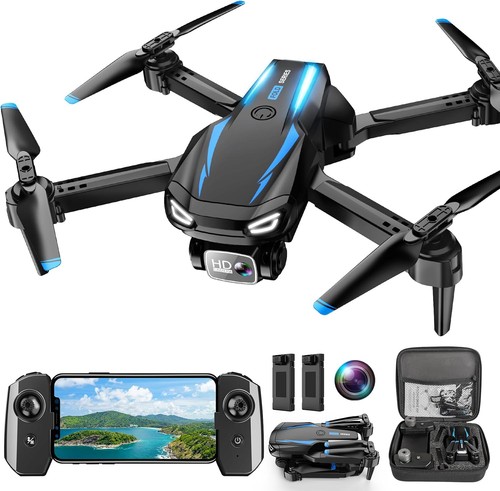 1080P Foldable Drone With Camera 2 Batteries Easy Fly - Picture 1 of 5
