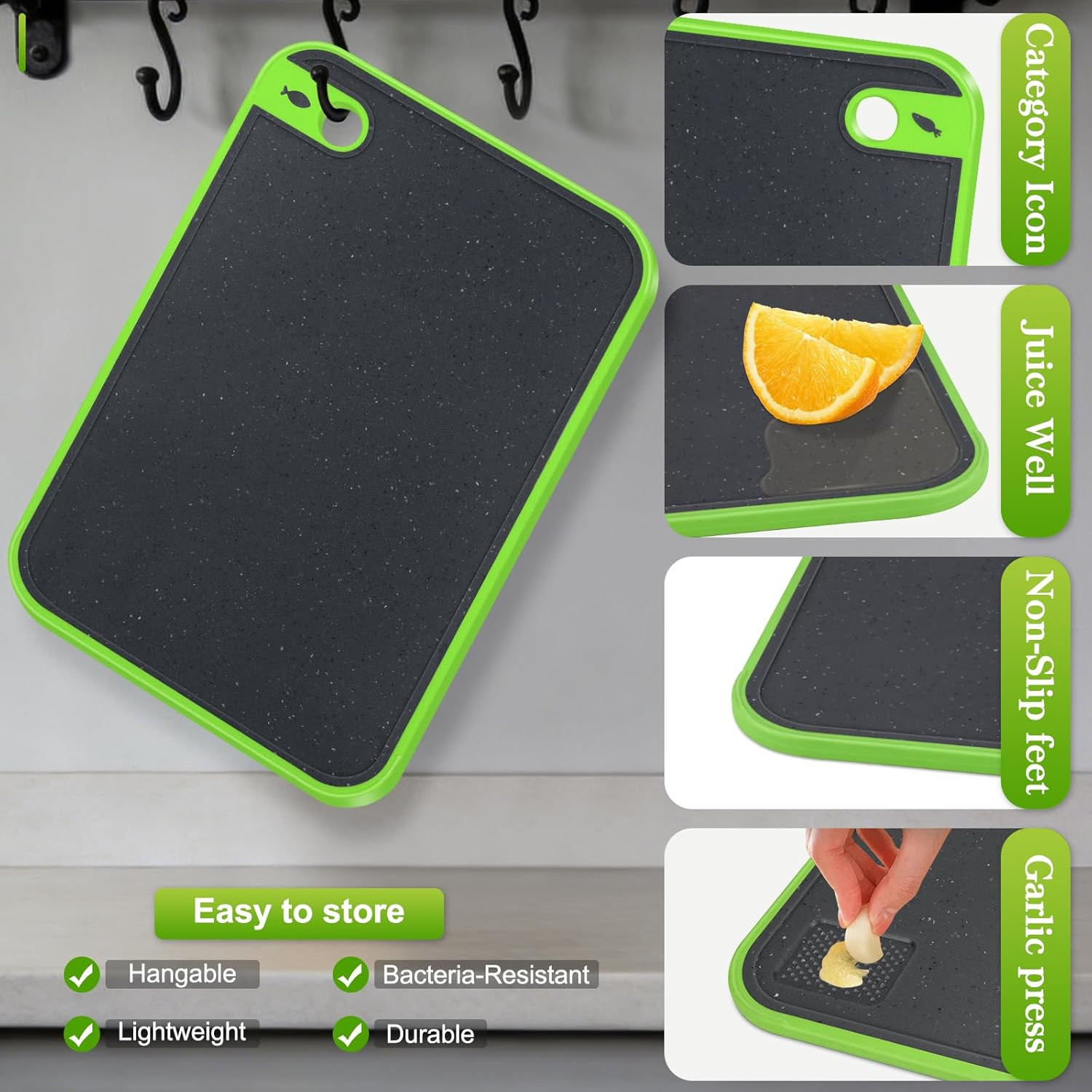 Tagliere Da Cucina Professionale Set Di 3 Taglieri In Plastica Senza BPA - Antiscivolo, Con Scanalatura Per Succhi, Per Carne, Verdura E Frutta Taglieri Per Carne Verdura Frutta