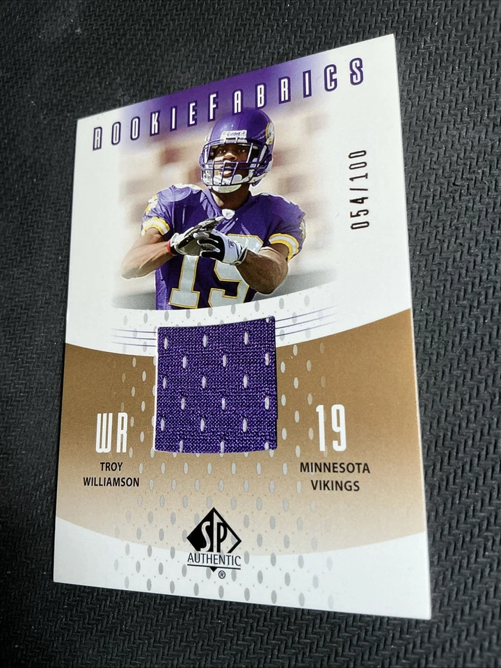 2005 SP Authentic Rookie Fabrics /100 Troy Williamson #RF-TW RC - Image 3 of 4