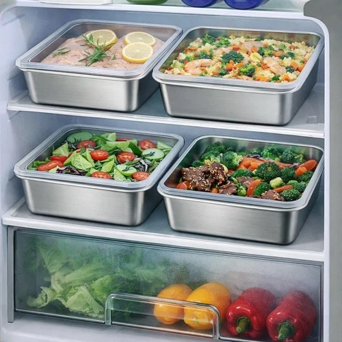 4pcs Large Stainless Steel Leakproof Food Containers With Lids Meal Prep Contain - Picture 6 of 8