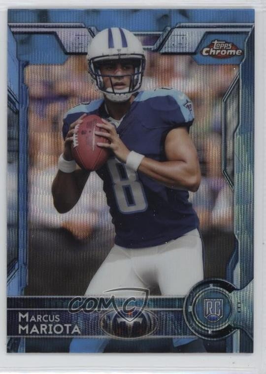 2015 Topps Chrome Rookies Blue Wave Refractor Marcus Mariota #150 1fb7