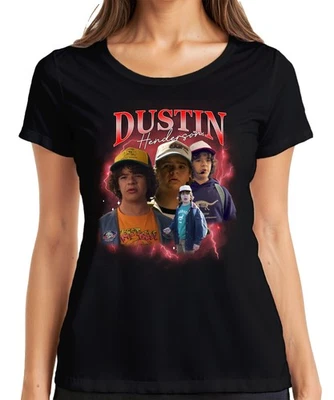 PRINTERA Dustin Henderson Stranger Fan Geschenk Retro 80er Vintage Hawkins Damen T-Shirt