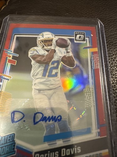 2023 Donruss Optic Derius Davis Auto Red Prizm /75 Los Angeles Chargers 🔥 - Bild 3 von 6