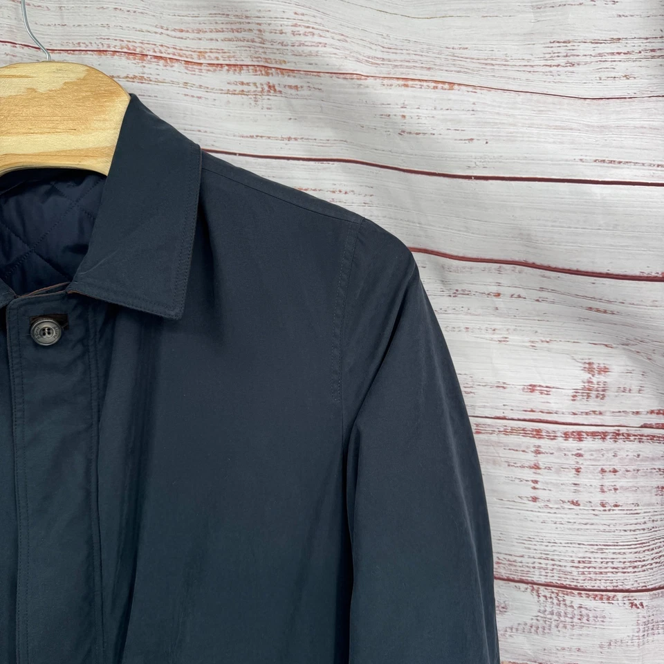 Chaqueta de campo acolchada deportiva Brioni para hombre XL abrigo de coche lana forrada de seda lujo Italia Foto 3 de 4