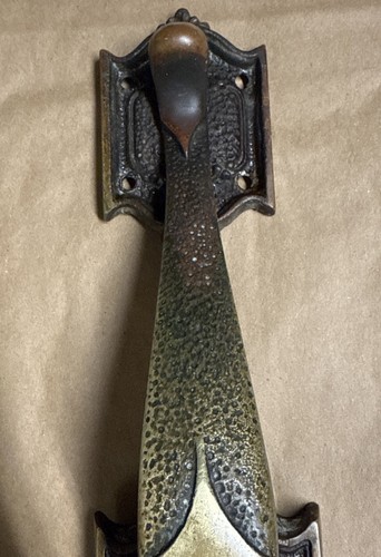 Vintage Large Brass Victorian Front Door Handle For Left Hand Door - Picture 4 of 8