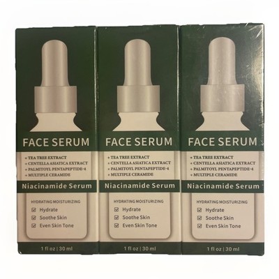 3 pack New Face Serum, Niacinamide Serum, Tea Tree Extract+, 1 Fl Oz/bottle 