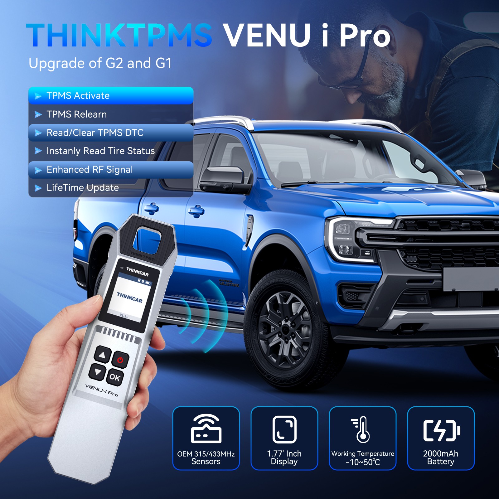 THINKCAR TPMS Tool Set VENU Ipro & VENU5 Tire Pressure Sensor programming USA