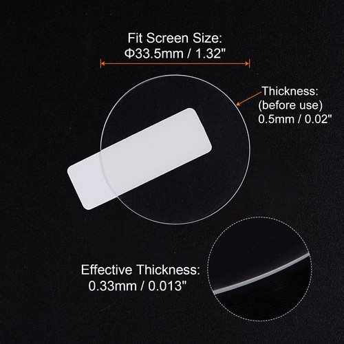 5pcs 33.5mm HD Anti-Scratch High AL Tempered Glass Watch Glass Screen Protectors - Photo 3 sur 7
