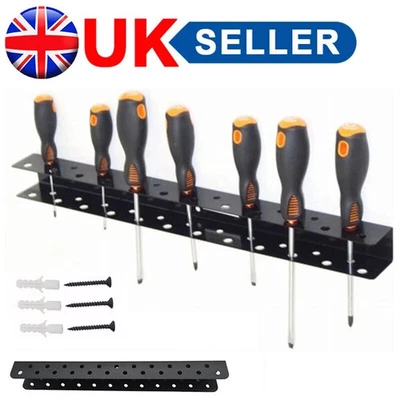 BRANDED Wall Mounted Screwdriver Holder Organizer Home Garage Hand Tool Storage Shelf UK