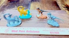 Jurassic Park die cast dinosaur models x4--2 species each painted & virgin 1993