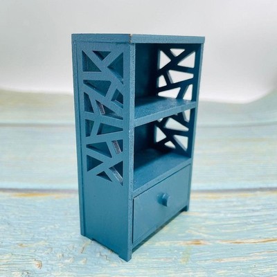 Puppenhaus-Bücherregal im Maßstab 1:12, Mini-Vitrine für Badezimmer,