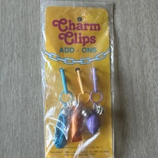 NOS Vintage Charm Clips Add-Ons 1980's Clip On Bell Charms Retro Props HTF RARE