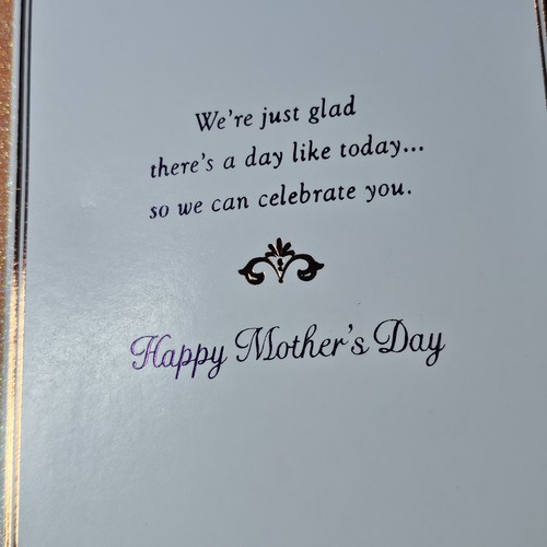 American Greetings Mother's Day Card Orange Glitter Floral From Both Of Us - Picture 9 of 11