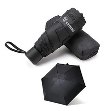 Small Mini Umbrella with Case by GAOYAINIG Light Compact 34 Inches B1.1 Black