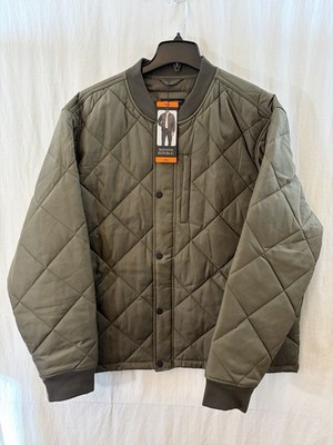 Banana Republic Diamond Quilted Olive Green Bomber Jacket Men s XXL NEW + TAGS