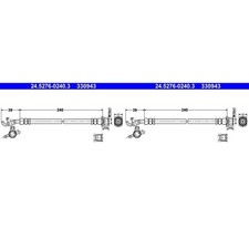 2X ATE BREMSSCHLAUCH BREMSSCHLÄUCHE HINTEN passend für TOYOTA AVENSIS 