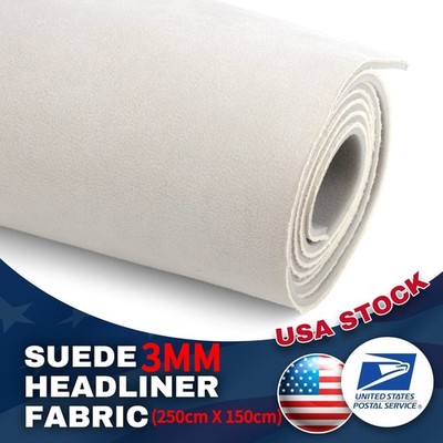 Headliner Fabric Suede with Foam-Backed Roof & Panel Lining Upholstery Renew