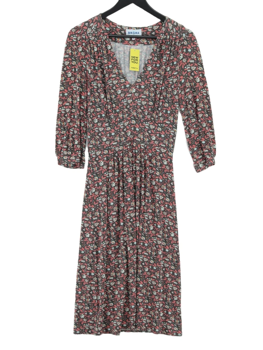 Robe midi Illuminate en lin et soie à fleurs en beige – Zimmermann