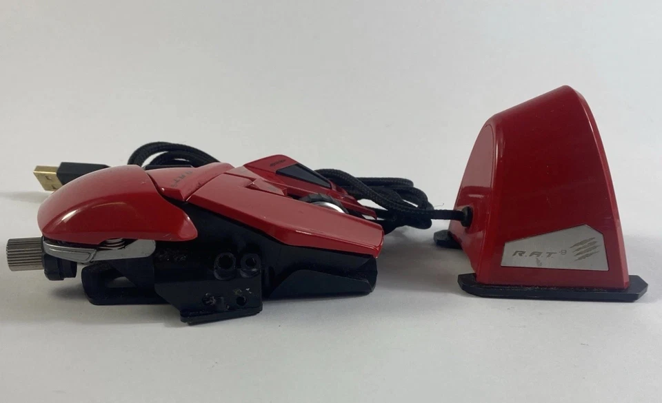MAD CATZ R.A.T. 9 RAT9 Laser Gaming Maus 2 Akkus Ladestation - Taste teildefekt - Bild 4 von 4