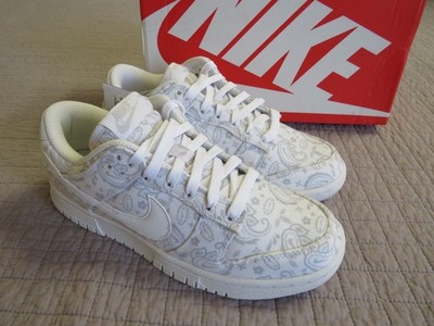 Nike Dunk Low ESS Sneakers Paisley White Size 7 Womens 5.5 Youth