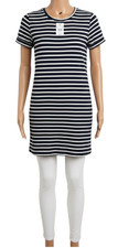 J Crew Striped T Shirt Dress XXS Navy White Preppy Cotton NWT Coastal Fits XS