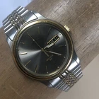 Vintage Seiko Men 7N43-9A00 Sports Day Date Two Tone Quartz 37mm Watch 8 1/4"