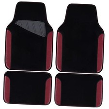 Waterproof Universal Fit Car Floor Mats, Car Mats Fit for Black and Burgundy