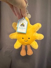 Jellycat Amuseables Sun Plush Keychain   Cute Sunflower Bag Charm Doll NWT