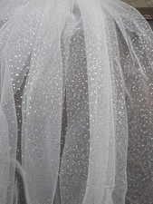 Bright White Glittery Sparkle Wedding Veil With Rhinestone Comb