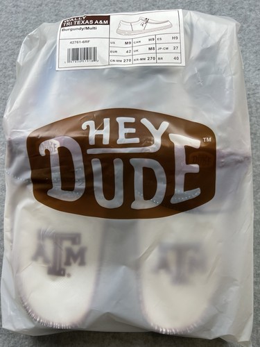 Hey Dude Men's Wally Tri Texas A&M Aggies Shoes Size 9 New - Picture 8 of 9
