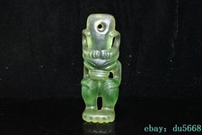 8.8"China Hongshan Culture Crystal Carved  sacrifice Sun God Helios Statue