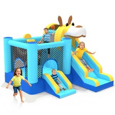 Inflatable Bounce House with 2 Slide Blower for Kids 3-8, Wet Dry Bounce Castle