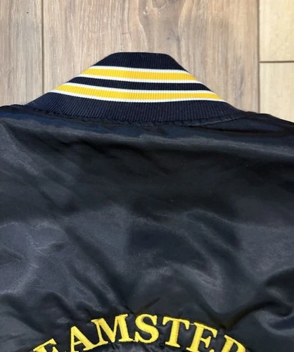 Vtg 90s Teamsters Local 107 Philly Satin Bomber Jacket 2XL Game Sportswear image 19