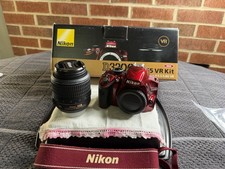 Nikon D3200 Red 18-55 VR Kit w/ original box  accessories