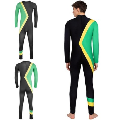 Men Jumpsuit Sporting Costume Themed Party Bodysuit Training Ice-skating Event
