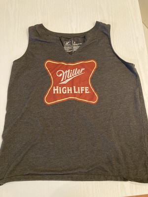 Miller High Life Women s Gray Tank Top Size 2XL Beer Shirt