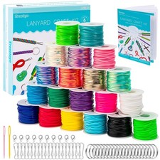 Lanyard String Kit 20 Rolls Gimp String Laser Glow Dark Normal Laces Cord