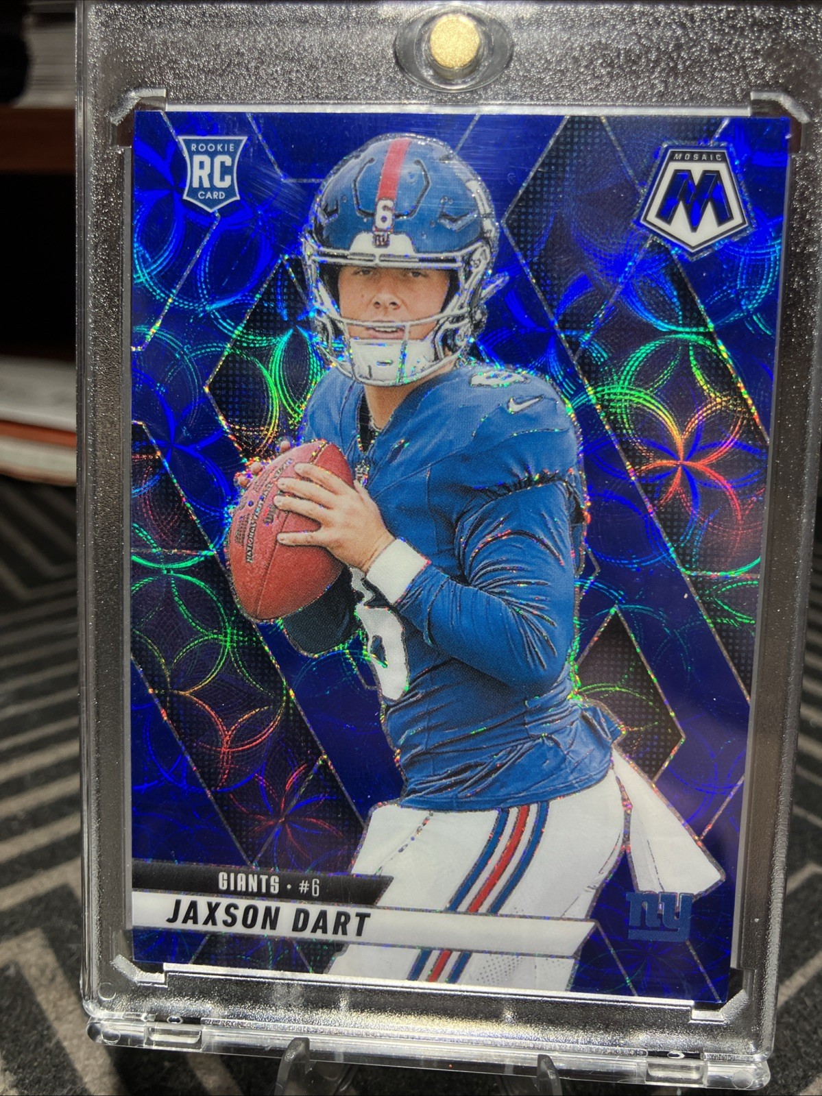 Jaxson Dart 2025 Panini Mosaic Football NO. 362 Blue Scope Hanger Exclusive RC