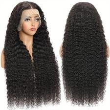 Density Brazilian Virgin Human Hair Deep Curly Lace Front Wigs Transparent HD 13