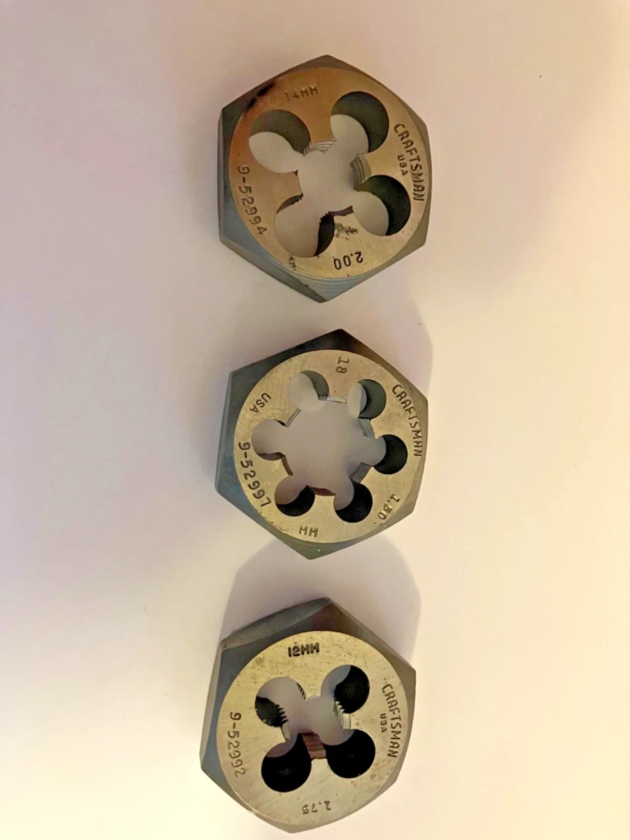 HSS M14 X 1.5mm Metric Thread Tap & Die Set - Taper & Plug Tap + Hexagon Die, Right Hand