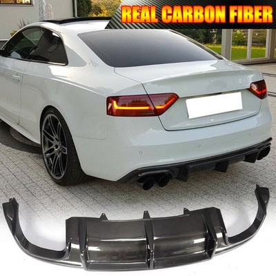Fits Audi A5 Sline S5 Coupe 12-16 Rear Bumper Diffuser Spoiler Lip REAL CARBON