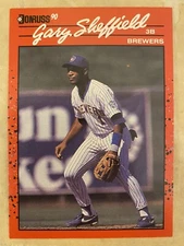 1990 Donruss #501 - Gary Sheffield - *ERROR* Pink and Blue Dot Misprint - Mint