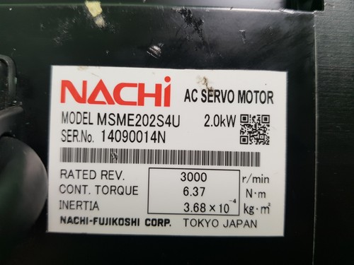 SERVOMOTOR NACHI AC MSME202S4U (USADO) ENVÍO INTERNACIONAL DHL - Imagen 2 de 9