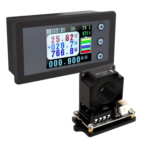 Battery Charge Discharge Monitor Multi Testers Multimeter Colour LCD Hall Sensor - Afbeelding 1 van 11